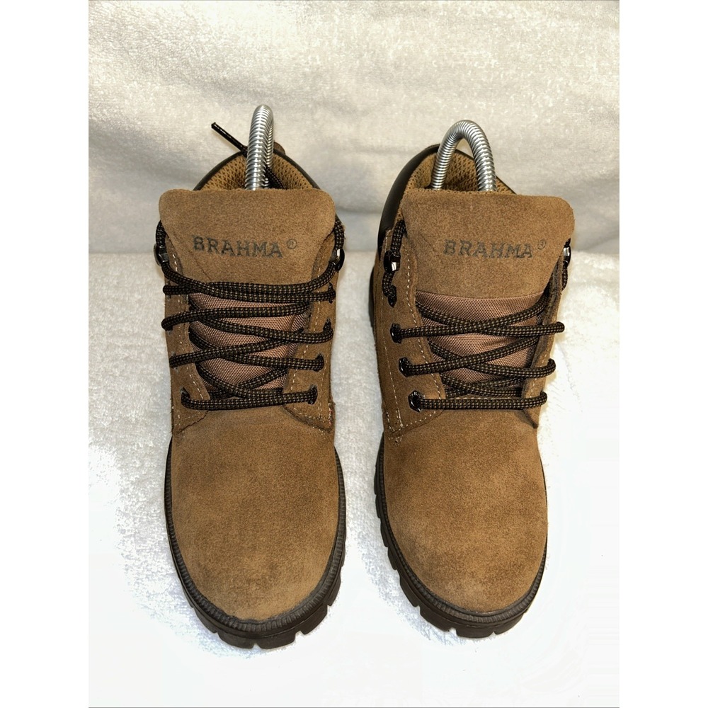 Brahma Raven Boots Women's 6.5 M,Brown Reinfo Toe Waterproof Work Suede Leather